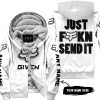 ZERO FOX GIVEN – JUST FCKN SEND IT – FOX RACING – WHITE V1 - FLEECE ZIP HOODIE
