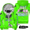 ZERO FOX GIVEN – JUST FCKN SEND IT – FOX RACING GIRL – GREEN - FLEECE ZIP HOODIE