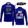 ZERO FOX GIVEN – JUST FCKN SEND IT – FOX RACING GIRL – NAVY - LONG SLEEVE POLO SHIRT
