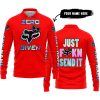 ZERO FOX GIVEN – JUST FCKN SEND IT – FOX RACING GIRL – RED - LONG SLEEVE POLO SHIRT