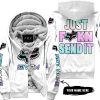 ZERO FOX GIVEN – JUST FCKN SEND IT – FOX RACING GIRL – WHITE - FLEECE ZIP HOODIE