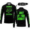 ZERO FOX GIVEN – JUST FCKN SEND IT – FOX RACING GIRL – BLACK GREEN - LONG SLEEVE POLO SHIRT
