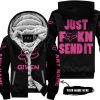ZERO FOX GIVEN – JUST FCKN SEND IT – FOX RACING GIRL – BLACK PINK 1 - FLEECE ZIP HOODIE