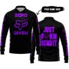 ZERO FOX GIVEN – JUST FCKN SEND IT – FOX RACING GIRL – BLACK PURPLE - LONG SLEEVE POLO SHIRT