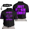 ZERO FOX GIVEN – JUST FCKN SEND IT – FOX RACING GIRL – BLACK PURPLE - POLO SHIRT