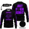 ZERO FOX GIVEN – JUST FCKN SEND IT – FOX RACING GIRL – BLACK PURPLE - SWEATER UGLY