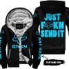 ZERO FOX GIVEN – JUST FCKN SEND IT – FOX RACING GIRL – BLACK SKY BLUE - FLEECE ZIP HOODIE