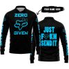 ZERO FOX GIVEN – JUST FCKN SEND IT – FOX RACING GIRL – BLACK SKY BLUE - LONG SLEEVE POLO SHIRT