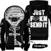 ZERO FOX GIVEN – JUST FCKN SEND IT – FOX RACING GIRL – BLACK WHITE - FLEECE ZIP HOODIE