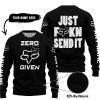 ZERO FOX GIVEN – JUST FCKN SEND IT – FOX RACING GIRL – BLACK WHITE - SWEATER UGLY