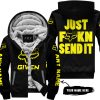 ZERO FOX GIVEN – JUST FCKN SEND IT – FOX RACING GIRL – BLACK YELLOW - FLEECE ZIP HOODIE