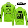 ZERO FOX GIVEN – JUST FCKN SEND IT – FOX RACING GIRL – GREEN 1 V1 - LONG SLEEVE POLO SHIRT