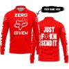 ZERO FOX GIVEN – JUST FCKN SEND IT – FOX RACING GIRL – RED V1 - LONG SLEEVE POLO SHIRT