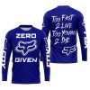 ZERO FOX GIVEN – TOO FAST TO LIVE TOO YOUNG TO DIE – FOX RACING – NAVY - JERSEY