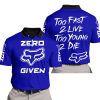 ZERO FOX GIVEN – TOO FAST TO LIVE TOO YOUNG TO DIE – FOX RACING – NAVY - POLO SHIRT