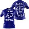ZERO FOX GIVEN – TOO FAST TO LIVE TOO YOUNG TO DIE – FOX RACING – NAVY - T-SHIRT