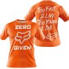 ZERO FOX GIVEN – TOO FAST TO LIVE TOO YOUNG TO DIE – FOX RACING – ORANGE - T-SHIRT