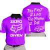 ZERO FOX GIVEN – TOO FAST TO LIVE TOO YOUNG TO DIE – FOX RACING – PURPLE - POLO SHIRT