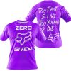 ZERO FOX GIVEN – TOO FAST TO LIVE TOO YOUNG TO DIE – FOX RACING – PURPLE - T-SHIRT