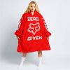 ZERO FOX GIVEN – TOO FAST TO LIVE TOO YOUNG TO DIE – FOX RACING – RED - OODIE BLANKET HOODIE