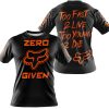 ZERO FOX GIVEN – TOO FAST TO LIVE TOO YOUNG TO DIE – FOX RACING – BLACK ORANGE - T-SHIRT