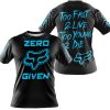 ZERO FOX GIVEN – TOO FAST TO LIVE TOO YOUNG TO DIE – FOX RACING – BLACK SKY BLUE - T-SHIRT