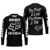 ZERO FOX GIVEN – TOO FAST TO LIVE TOO YOUNG TO DIE – FOX RACING GIRL – BLACK - JERSEY