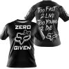 ZERO FOX GIVEN – TOO FAST TO LIVE TOO YOUNG TO DIE – FOX RACING GIRL – BLACK - T-SHIRT
