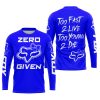 ZERO FOX GIVEN – TOO FAST TO LIVE TOO YOUNG TO DIE – FOX RACING GIRL – BLUE - JERSEY