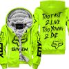 ZERO FOX GIVEN – TOO FAST TO LIVE TOO YOUNG TO DIE – FOX RACING GIRL – NEON - FLEECE ZIP HOODIE