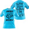 ZERO FOX GIVEN – TOO FAST TO LIVE TOO YOUNG TO DIE – FOX RACING GIRL – SKY BLUE - T-SHIRT