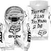 ZERO FOX GIVEN – TOO FAST TO LIVE TOO YOUNG TO DIE – FOX RACING GIRL – WHITE - FLEECE ZIP HOODIE