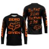 ZERO FOX GIVEN – TOO FAST TO LIVE TOO YOUNG TO DIE – FOX RACING GIRL – BLACK ORANGE - JERSEY