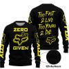 ZERO FOX GIVEN – TOO FAST TO LIVE TOO YOUNG TO DIE – FOX RACING GIRL – BLACK YELLOW - SWEATER UGLY