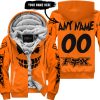 HALLOWEEN – CUSTOM NAME – FOX RACING – ORANGE - FLEECE ZIP HOODIE