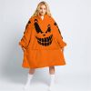 HALLOWEEN – CUSTOM NAME – POLARIS – ORANGE - OODIE BLANKET HOODIE