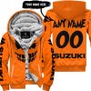 HALLOWEEN – CUSTOM NAME – SUZUKI – ORANGE - FLEECE ZIP HOODIE