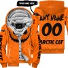 HALLOWEEN V1 – CUSTOM NAME – ARCTIC-CAT – ORANGE - FLEECE ZIP HOODIE