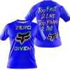 ZERO FOX GIVEN – TOO FAST TO LIVE TOO YOUNG TO DIE – FOX RACING – BLUE V1 - T-SHIRT