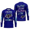 ZERO FOX GIVEN – TOO FAST TO LIVE TOO YOUNG TO DIE – FOX RACING – NAVY V1 - JERSEY