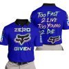ZERO FOX GIVEN – TOO FAST TO LIVE TOO YOUNG TO DIE – FOX RACING – NAVY V1 - POLO SHIRT