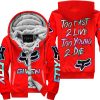 ZERO FOX GIVEN – TOO FAST TO LIVE TOO YOUNG TO DIE – FOX RACING – RED V1 - FLEECE ZIP HOODIE
