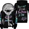 ZERO FOX GIVEN – TOO FAST TO LIVE TOO YOUNG TO DIE – FOX RACING GIRL – BLACK V1 - FLEECE ZIP HOODIE