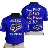 ZERO FOX GIVEN – TOO FAST TO LIVE TOO YOUNG TO DIE – FOX RACING GIRL – NAVY V1 - POLO SHIRT