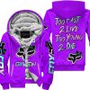 ZERO FOX GIVEN – TOO FAST TO LIVE TOO YOUNG TO DIE – FOX RACING GIRL – PURPLE V1 - FLEECE ZIP HOODIE