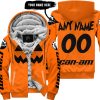HALLOWEEN V2 – CUSTOM NAME – CAN AM – ORANGE - FLEECE ZIP HOODIE