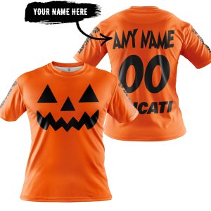 HALLOWEEN V2 – CUSTOM NAME – DUCATI – ORANGE - T-SHIRT