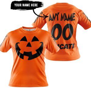 HALLOWEEN V3 – CUSTOM NAME – DUCATI – ORANGE - T-SHIRT