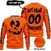 HALLOWEEN V4 – CUSTOM NAME – DUCATI – ORANGE - SWEATER UGLY