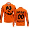 HALLOWEEN V4 – CUSTOM NAME – HONDA – ORANGE - LONG SLEEVE POLO SHIRT